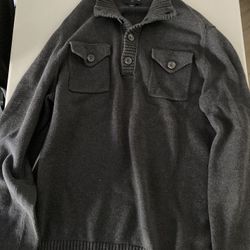 BANANA REPUBLIC MEN’S GRAY GREY SWEATER SWEATSHIRT SWEAT SHIRT SIZE L