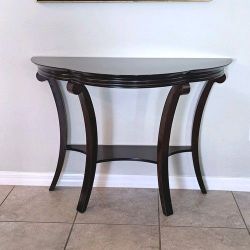 Elegant Bombay Company Mahogany Demilune Console Table – Classic Entryway Accent