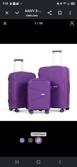 AAIVV 3-Piece Hardshell Luggage Set Purple