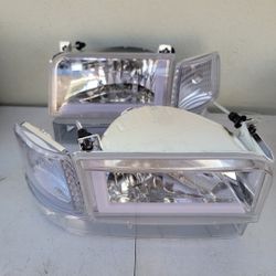 92-96 Ford F150-F350 92-96 Bronco LED DRL Headlights Luces Micas Calaveras Faros Faroles Focos