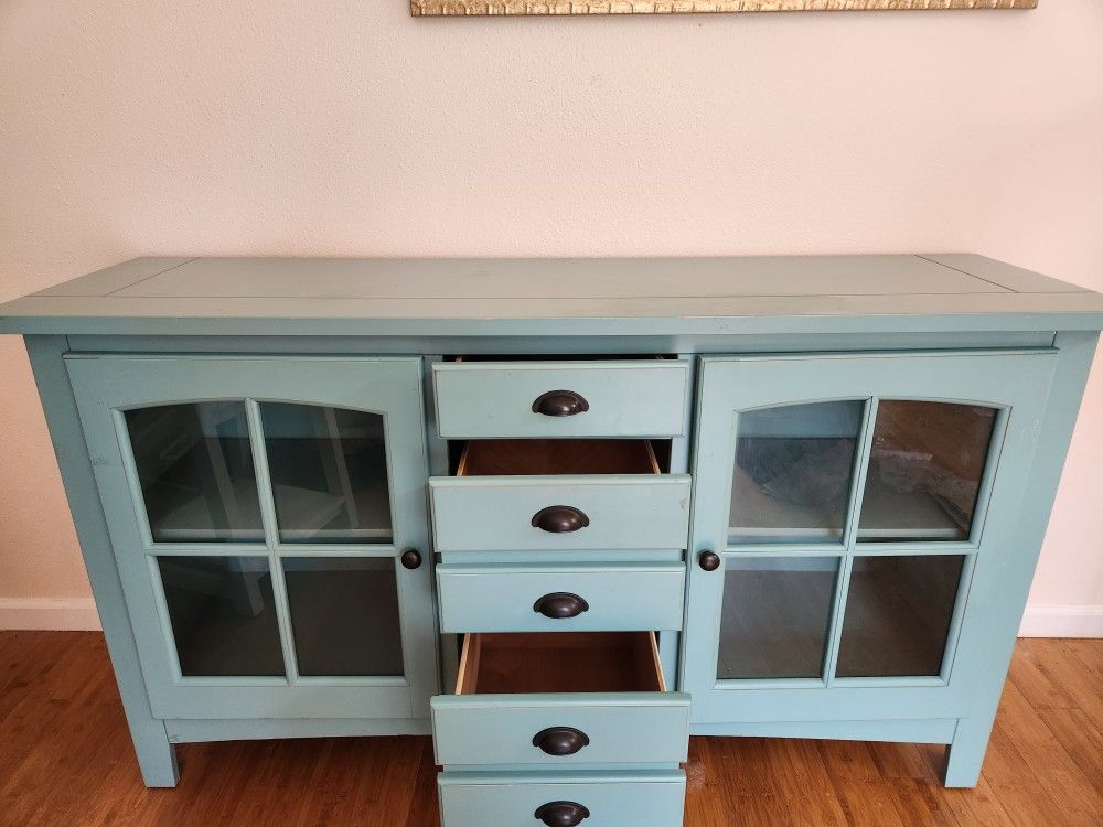 Beautiful Teal Blue Buffet Credenza for Sale in Bellevue, WA