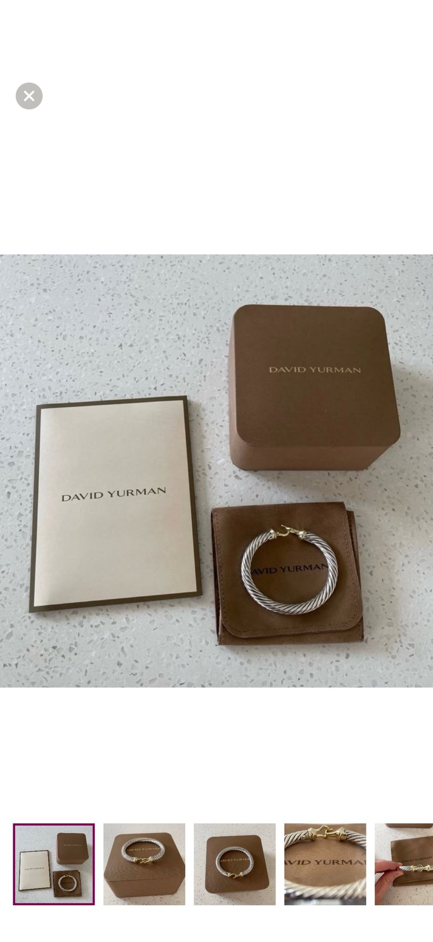 David Yurman 7mm Yellow Gold and Silver Buckle Bracelet