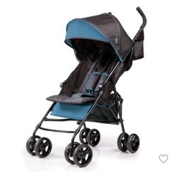 Summer Infant 3Dmini Convenience Stroller, Blue/Black – Lightweight Infant Stroller with Compact Fold, Multi-Position Recline, Canopy Pop Out Sun Viso