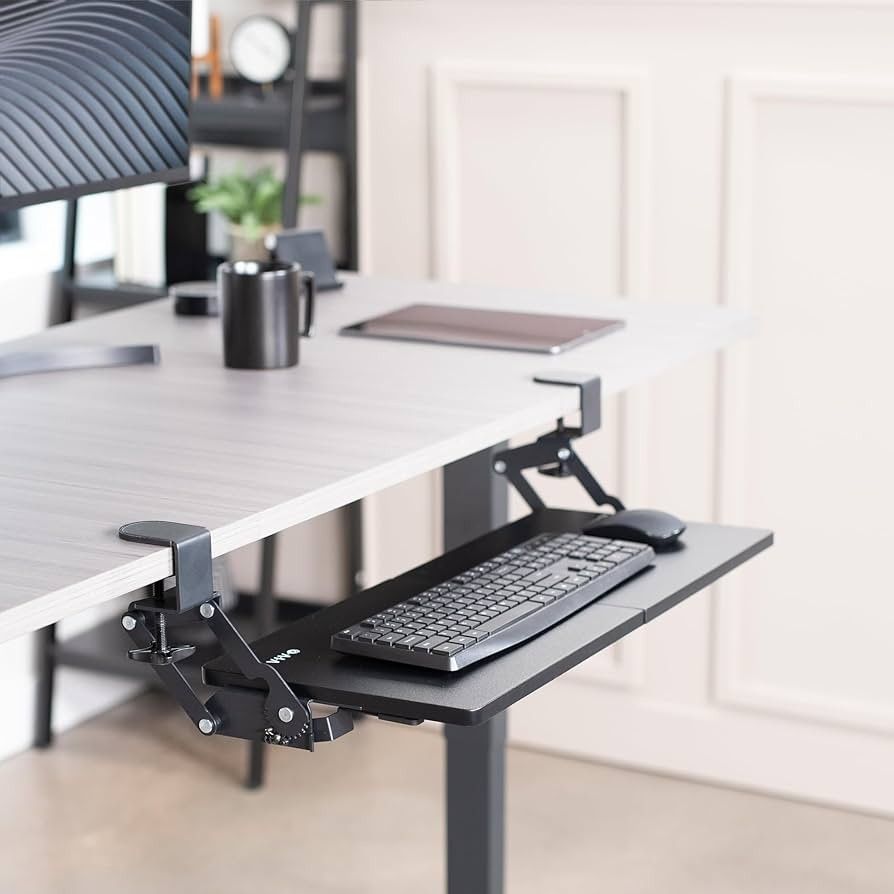 VIVO Large Clamp On Keyboard and Mouse Tray