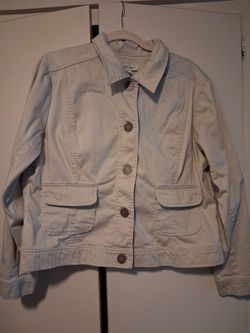 Off white denim jacket,  size large