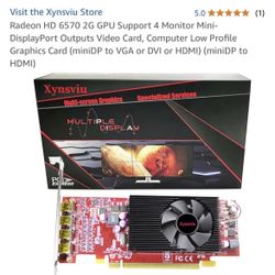 Radeon HD 6570 2G GPU Support 4 Monitor Mini-DisplayPort Outputs Video Card, Computer Low Profile Graphics Card (miniDP to VGA or DVI or HDMI) (miniDP
