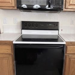 Over-the-Range Microwave (Black), And Glass-Top Electric Range/Stove (White with Black Top) - Both Only $250