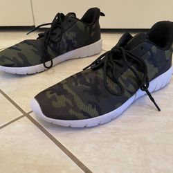 H&M Men’s Camo Mesh Sneakers Size 11.5 US EUR 45 Camouflage Low Top casual