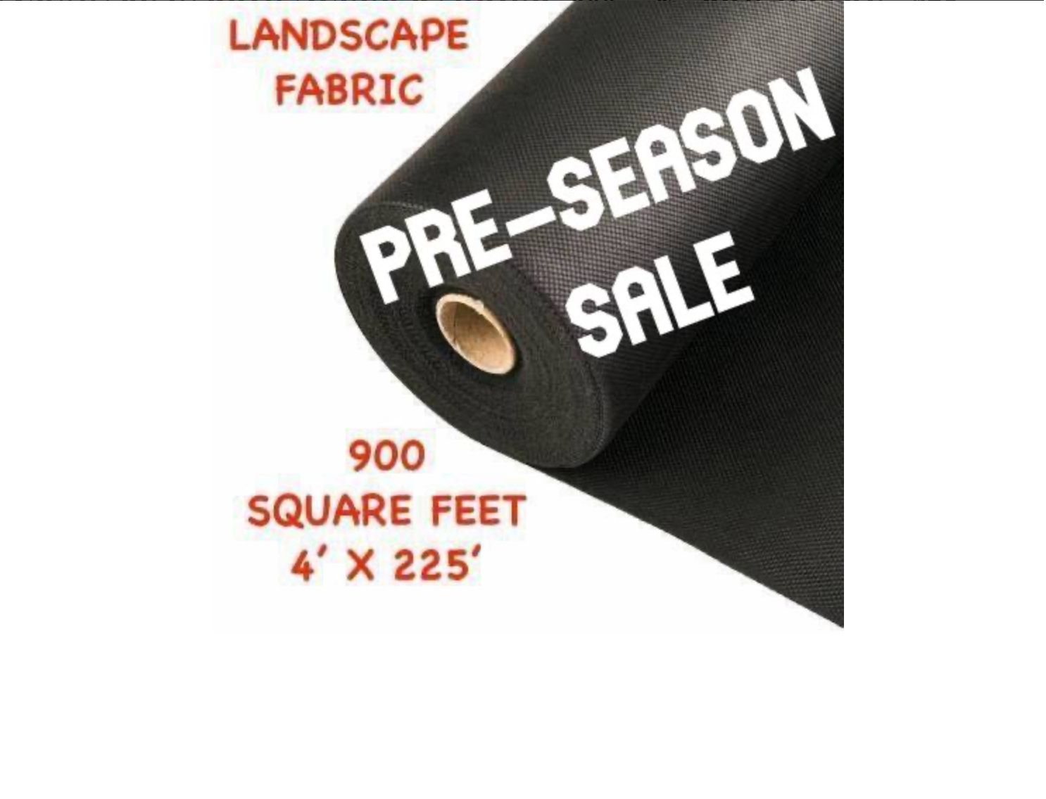 LANDSCAPE FABRIC / WEED BARRIER- 900 sqft - PRO GRADE