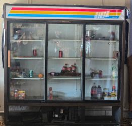 3 Glass door Approximately  78" Wide  True GDM 72 Series