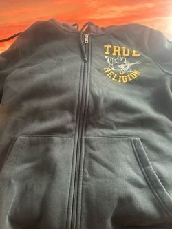 True Religion Black Zip-Up Hoodie