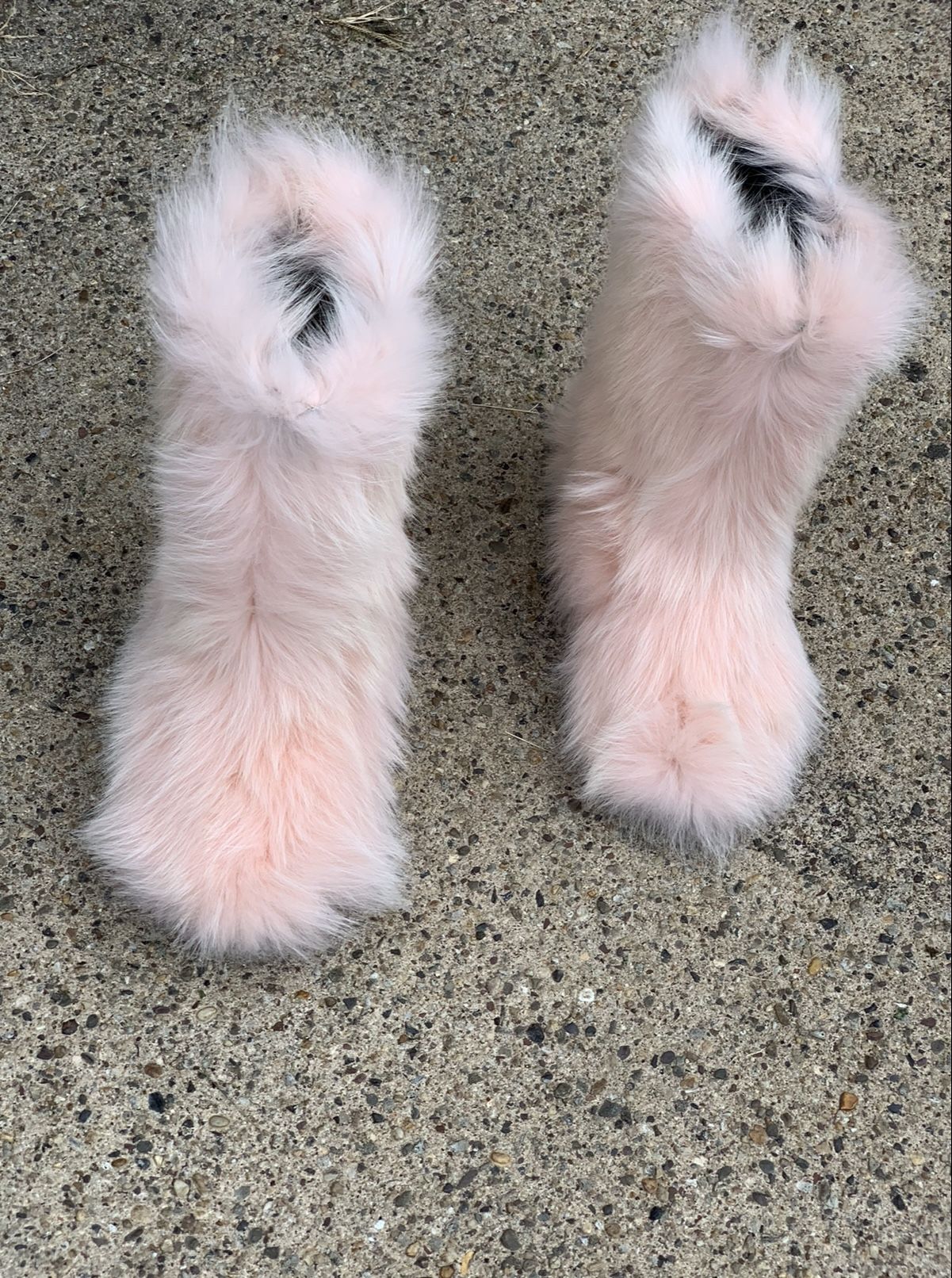 Pink Foxy Real Furry Boots Size 7,7.5 8 (message Your True Size And Order)