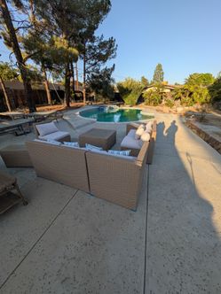 7-Piece Outdoor Modular Wicker Patio Lounge Sectional Sofa Set