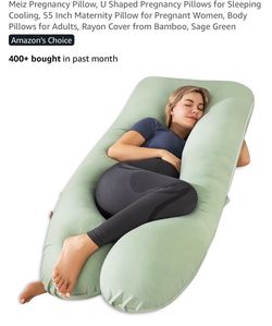 Meiz U-Shaped Pregnancy Pillow Sage Green
