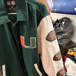 U Miami Varsity Jacket Men’s Large 