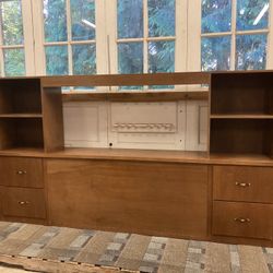 Queen Headboard Shelves Entertainment Center 