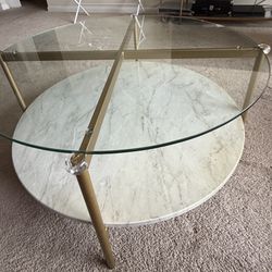 Glass And Marble Center Table