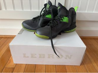 Nike LeBron James 9 Dunkman Black Grey Volt Green 469764-006 Men's 12 Rare