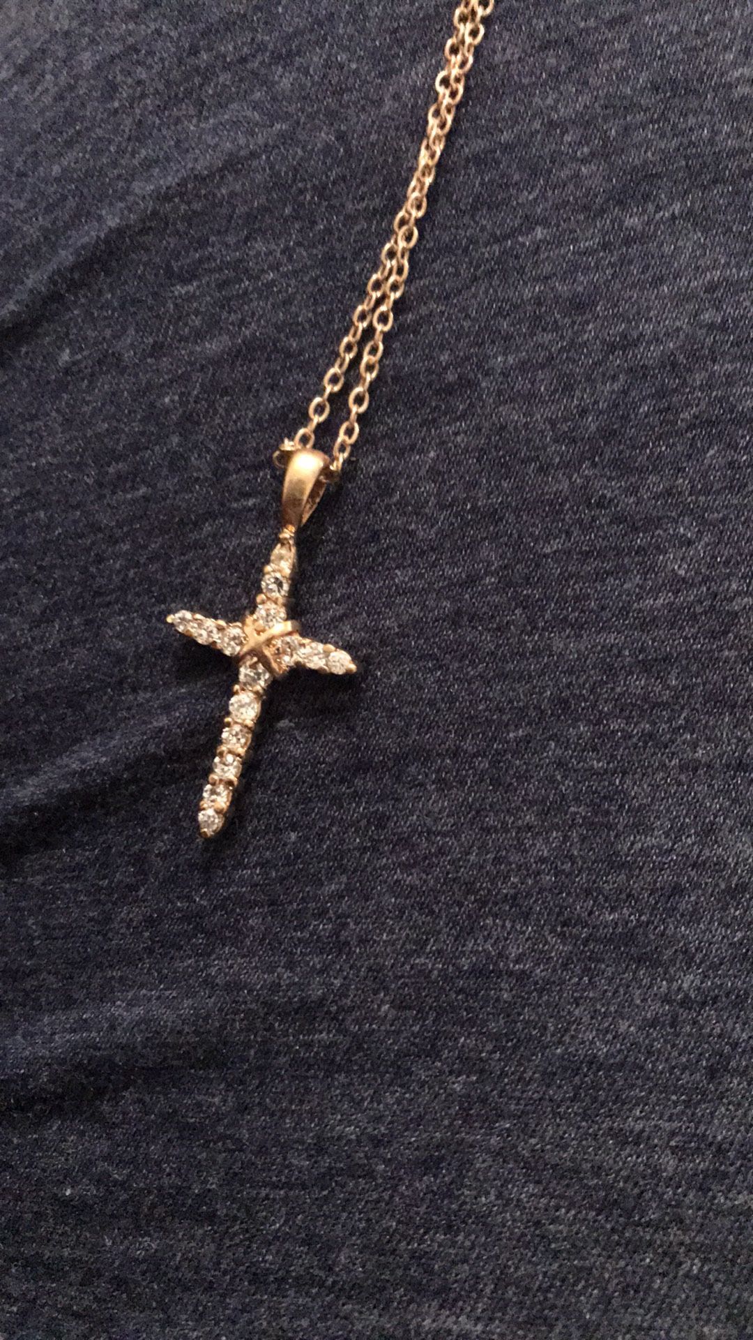 Premier design gold plated cross sterling silver necklace