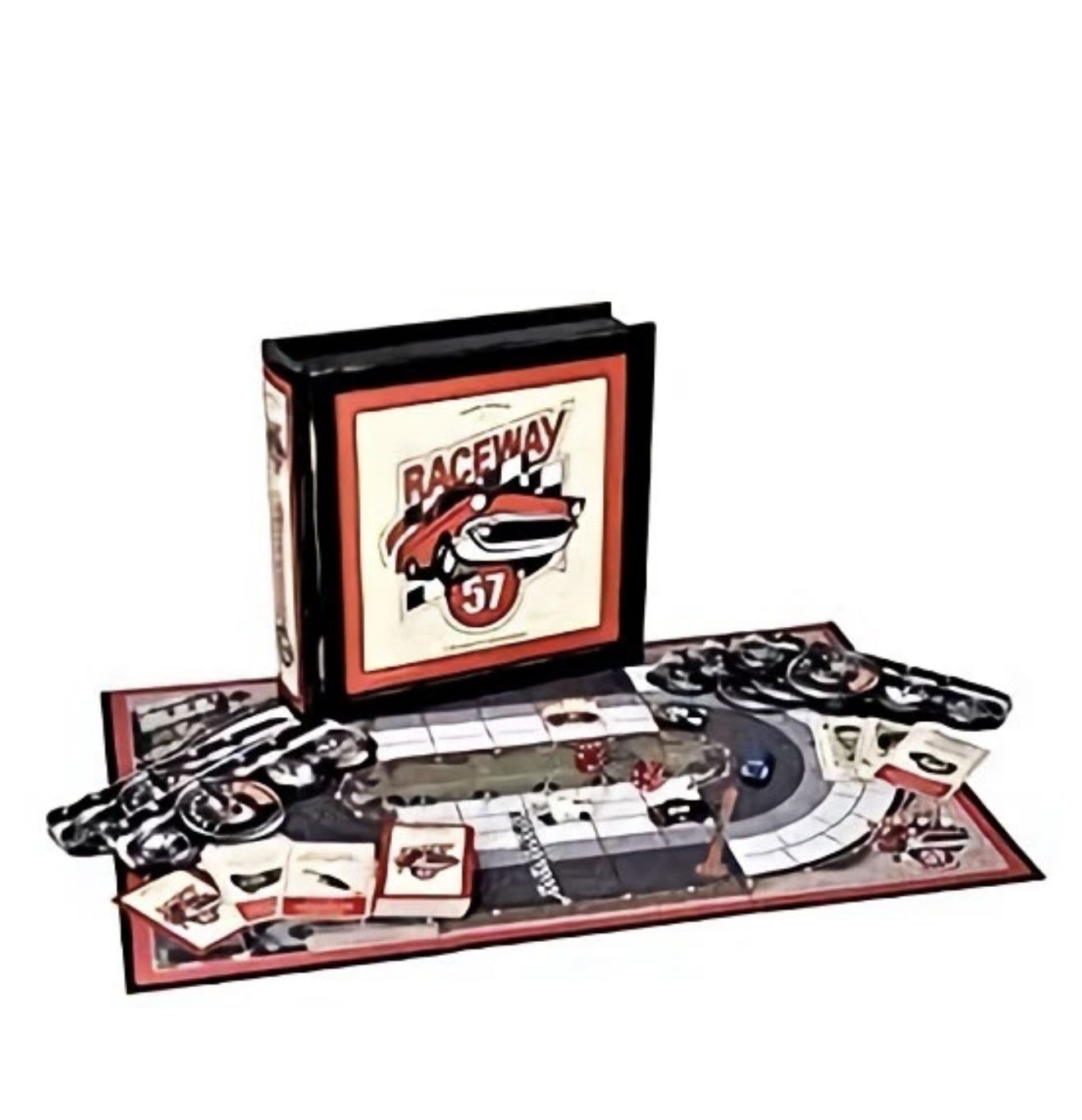 Raceway 57 Bookshelf Edition racing game 2005 Front Porch Classics Wood box