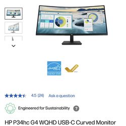 P34hc GA 34-inch Diagonal FHD USB-C° Curved Monitor