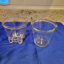  2 Antique Glass Measuring Cups