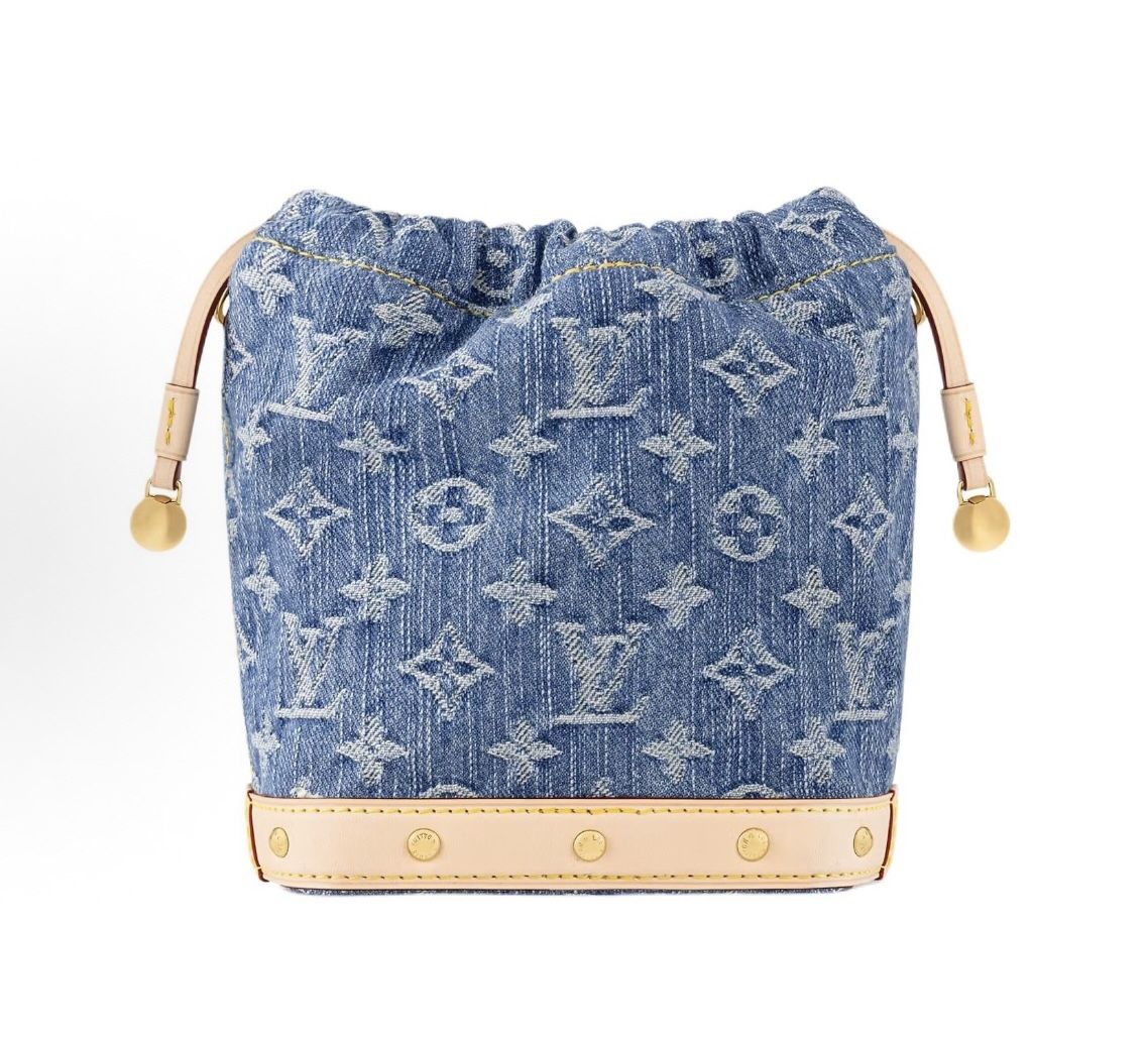 LOUIS VUITTON Nano Noé Classic Metal Brand Printed Detachable Adjustable Shoulder Strap Fabric Bucket Bag Crossbody Shoulder Bag Women's Blue(p349)82
