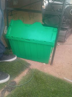 Black and green containers