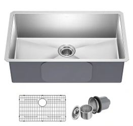KRAUS
Standart PRO 30 in. Undermount Single Bowl 16 Gauge Stainless Steel Kitchen Sink with Accessories