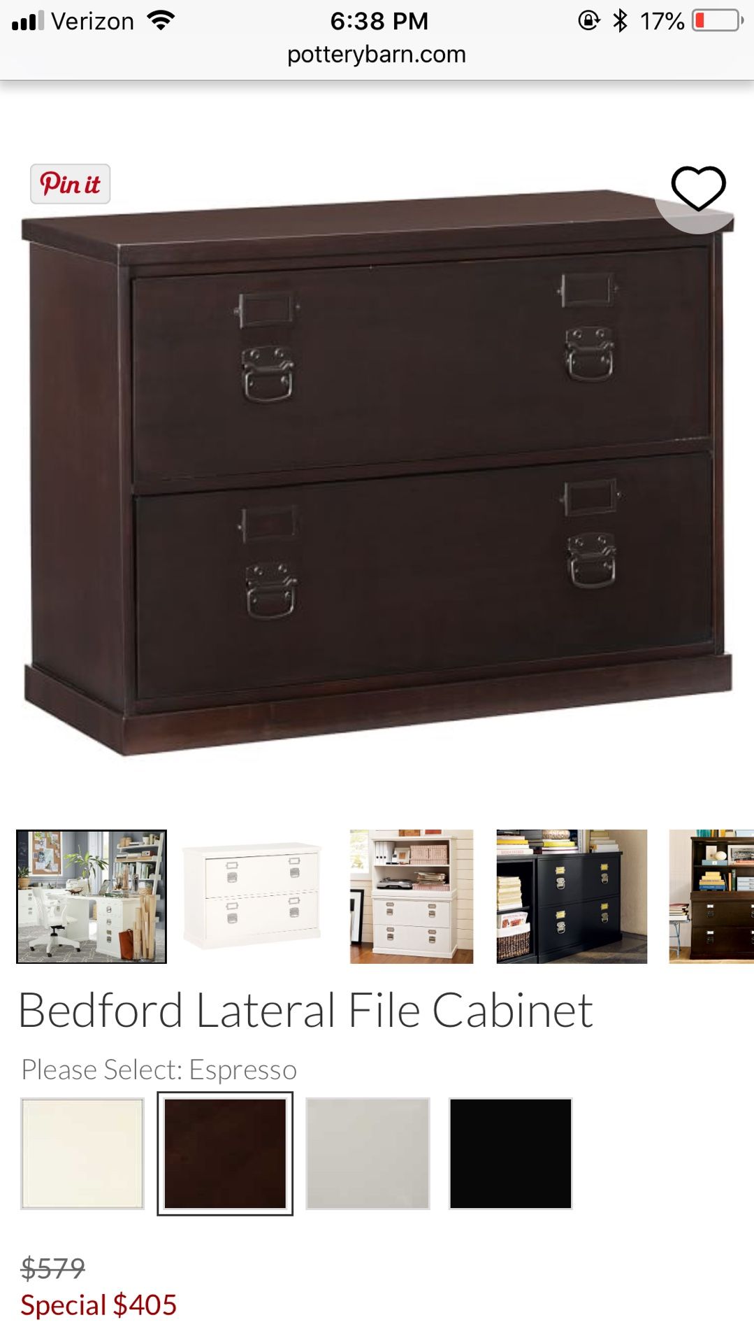 Pottery barn bedford lateral file cabinet outlet