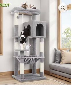 Cat Tree Light Grey 53-inch F53