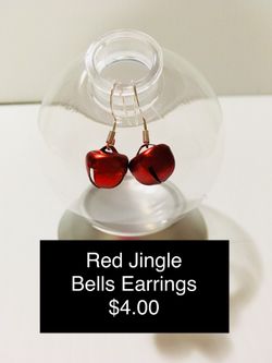 $4 each . Christmas Red Jingle Bell Earrings. I can also ship . Pickup in Chicago Harlem and Addison I am also posting more earring and real hand ma