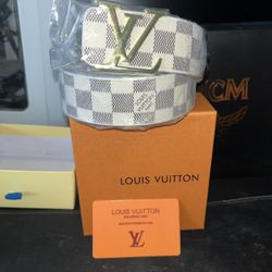 White Louis Vuitton Belt