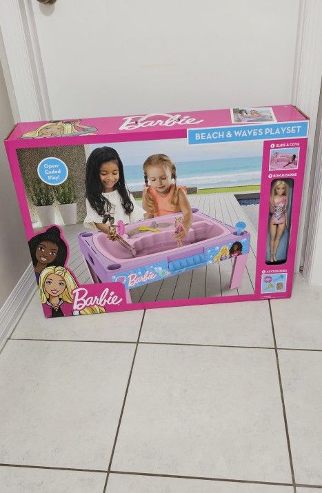 New in Box . Barbie Beach & Waves Playset (Barbie Included)