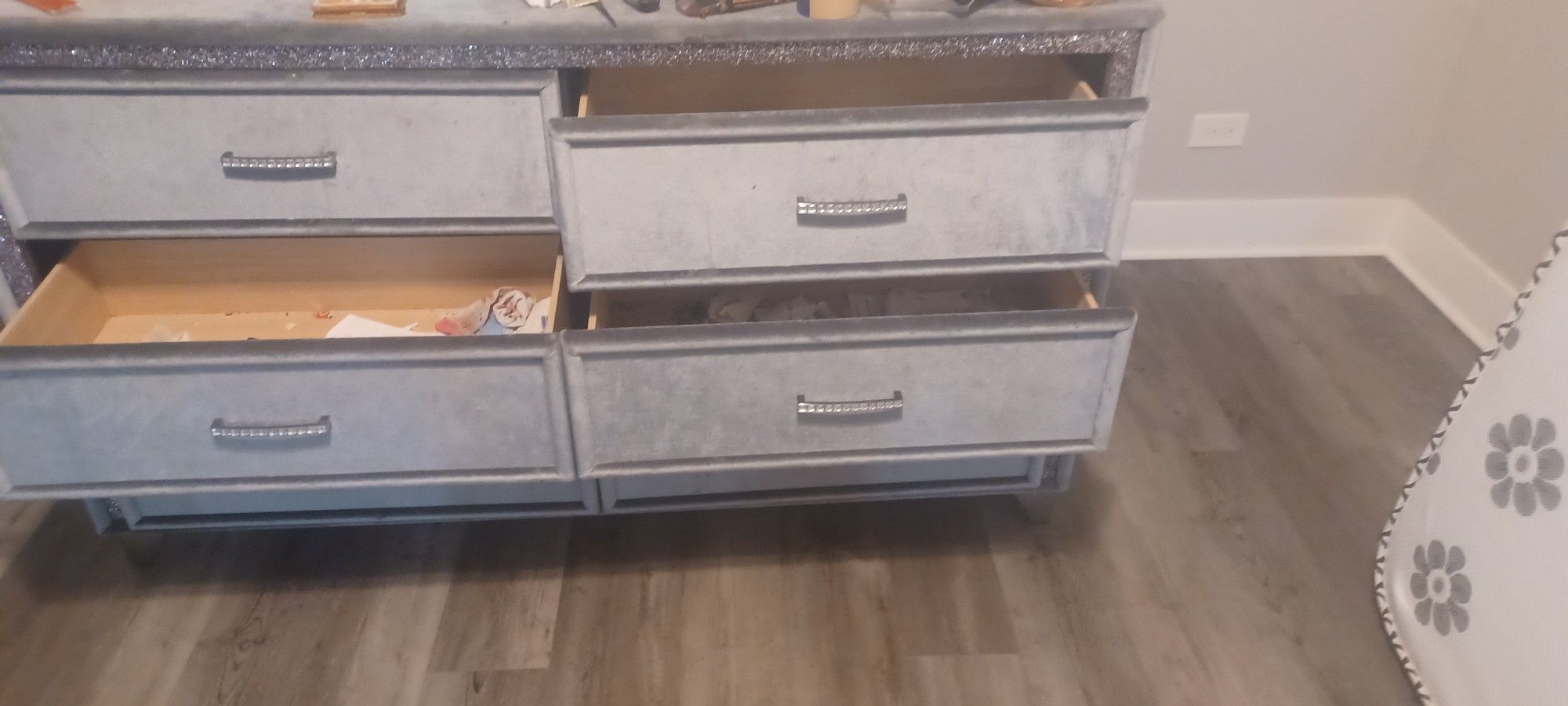 Queen Bed Frame, Mattress and DRESSER