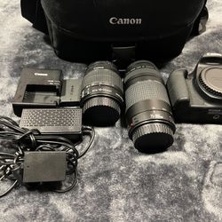Canon EOS Rebel T7 Camera 18-55mm Lens 75-300mm Lens Accessory Bundle