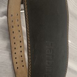 Genuine Harbinger Leather Black Gym Power Weight Lifting Back Belt Size L 35”