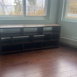 Hardwood Custom Made Bench With Small Cubbies 