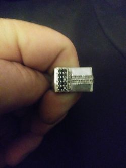 925 diamond and black diamond ring size 10...$100 obo
