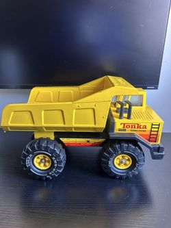 Vintage Mighty Tonka XMB-975 Metal Dump Truck 80's Yellow Turbo Diesel