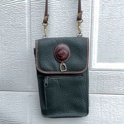 Leslie Fay Handbags Crossbody Cellphone Wallet Leather Green Bag