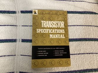 Transistor Specifications Manual  great condition!