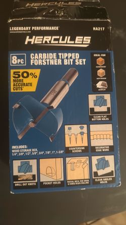 Carbide tipped forstner bit set