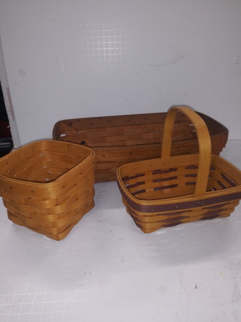 Longaberger basket lot of 3