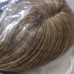 Hair Piece  Human Topper,  12" Center Part  w/Band