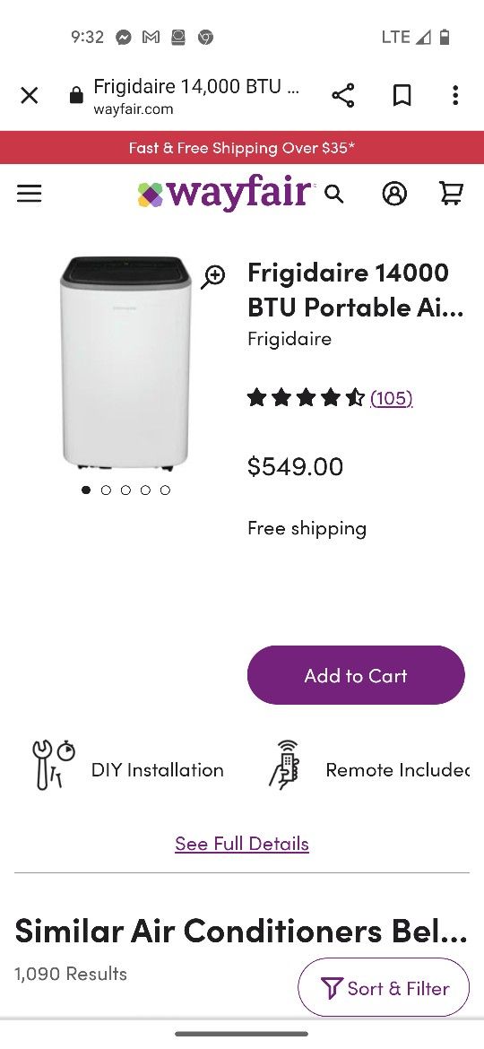 Brand New 14,000 Btu Heater And Ac Portable Unit