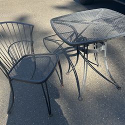 Metal Table with Chair