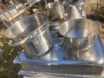 2-Piece Stainless Steel Kitchen Colander & Pasta Strainer Set - AS IS