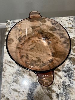 Vintage Amber Vision Corning Ware 4.5L Glass Dutch Oven Stock Pot No Lid