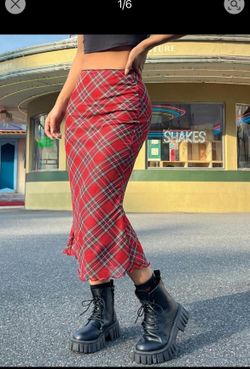 Red Plaid Skirt